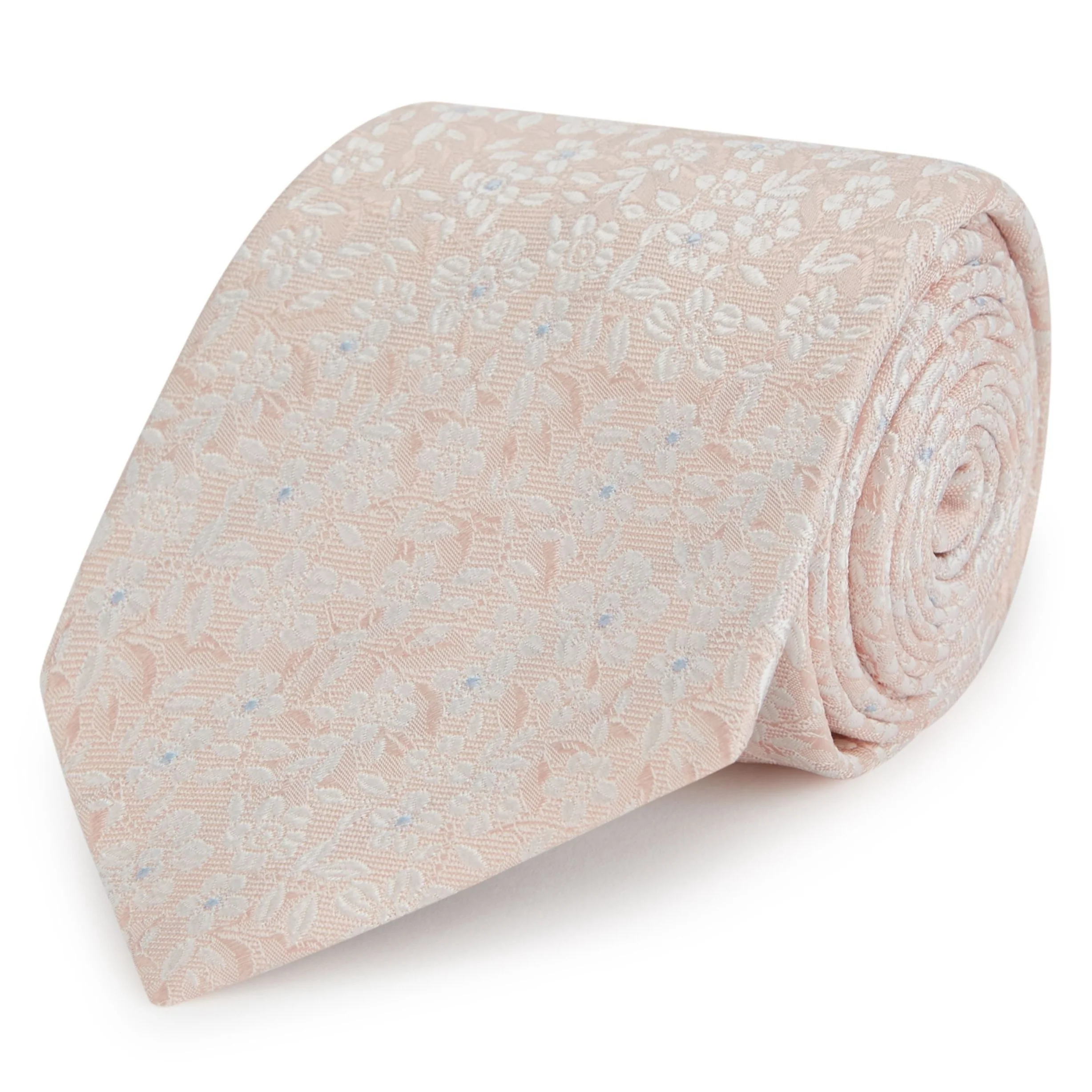 Pink Floral Woven Silk Tie