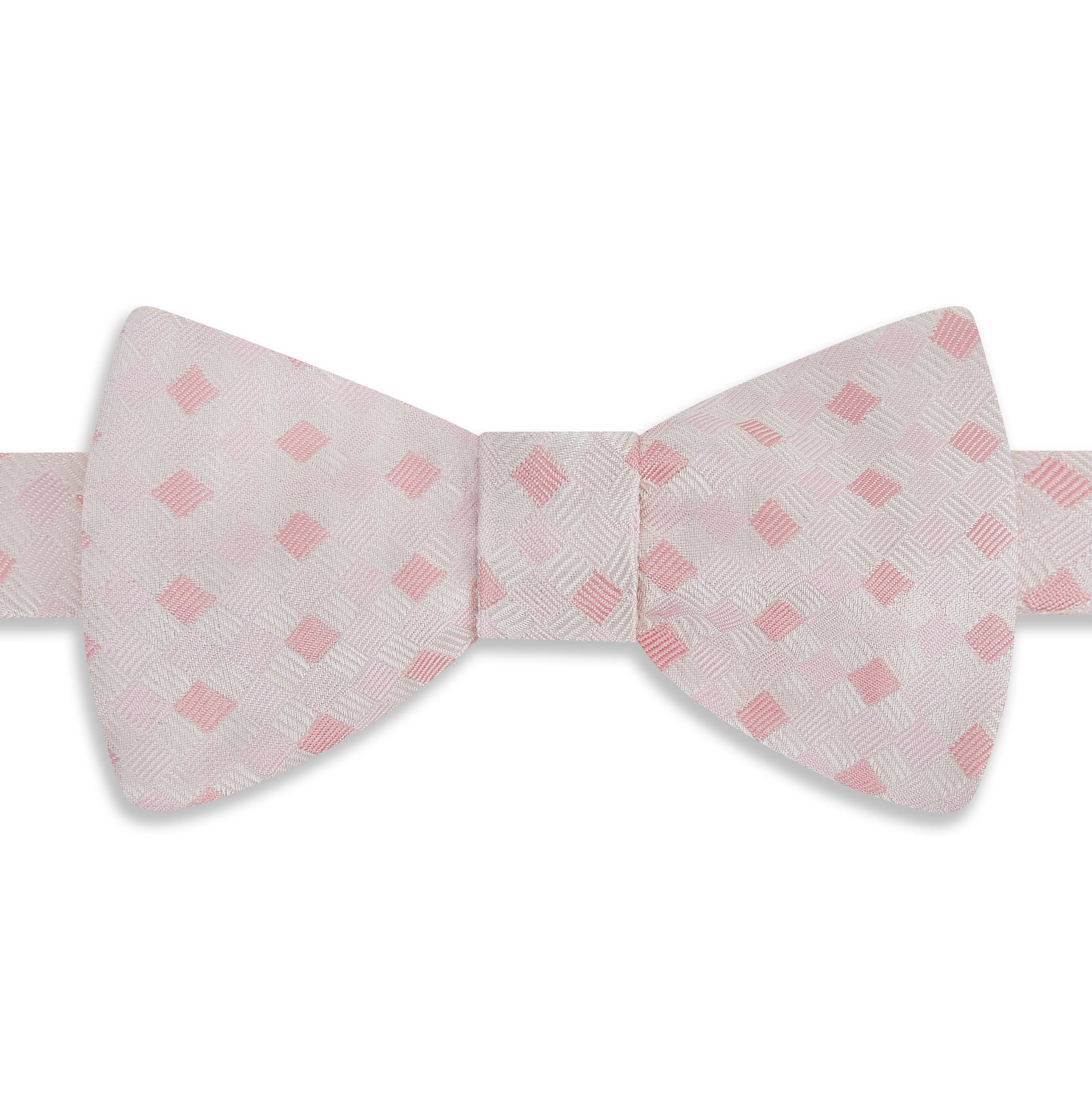 Pink Harlequin Woven Silk Bow Tie