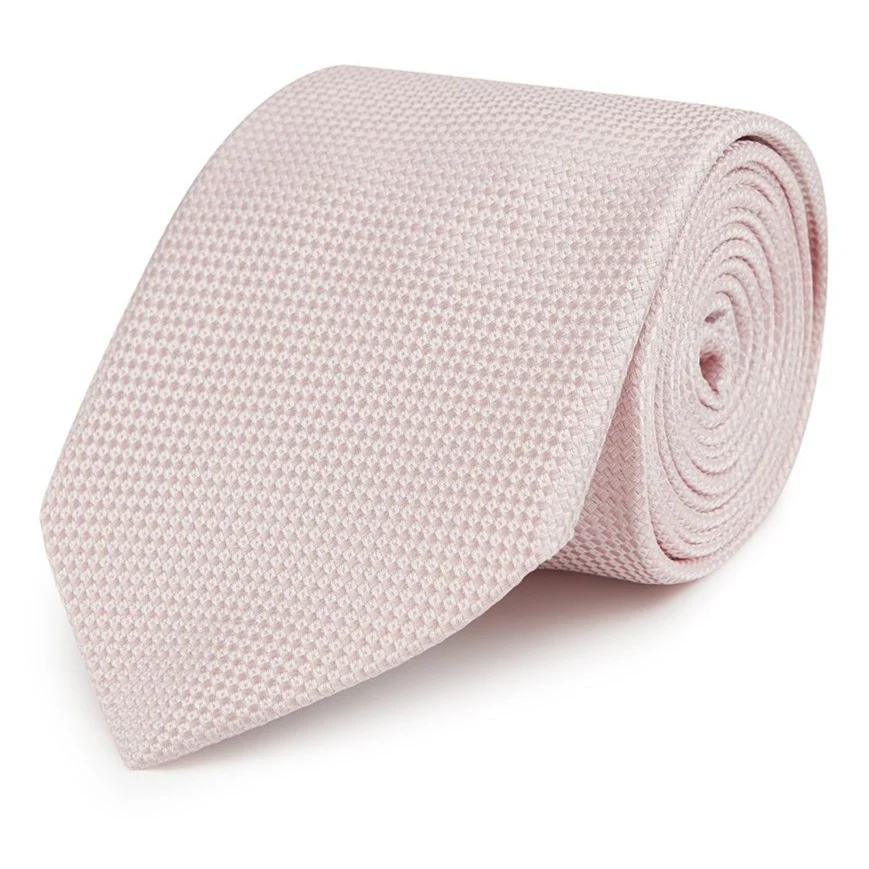Pink Textured Woven Silk Tie
