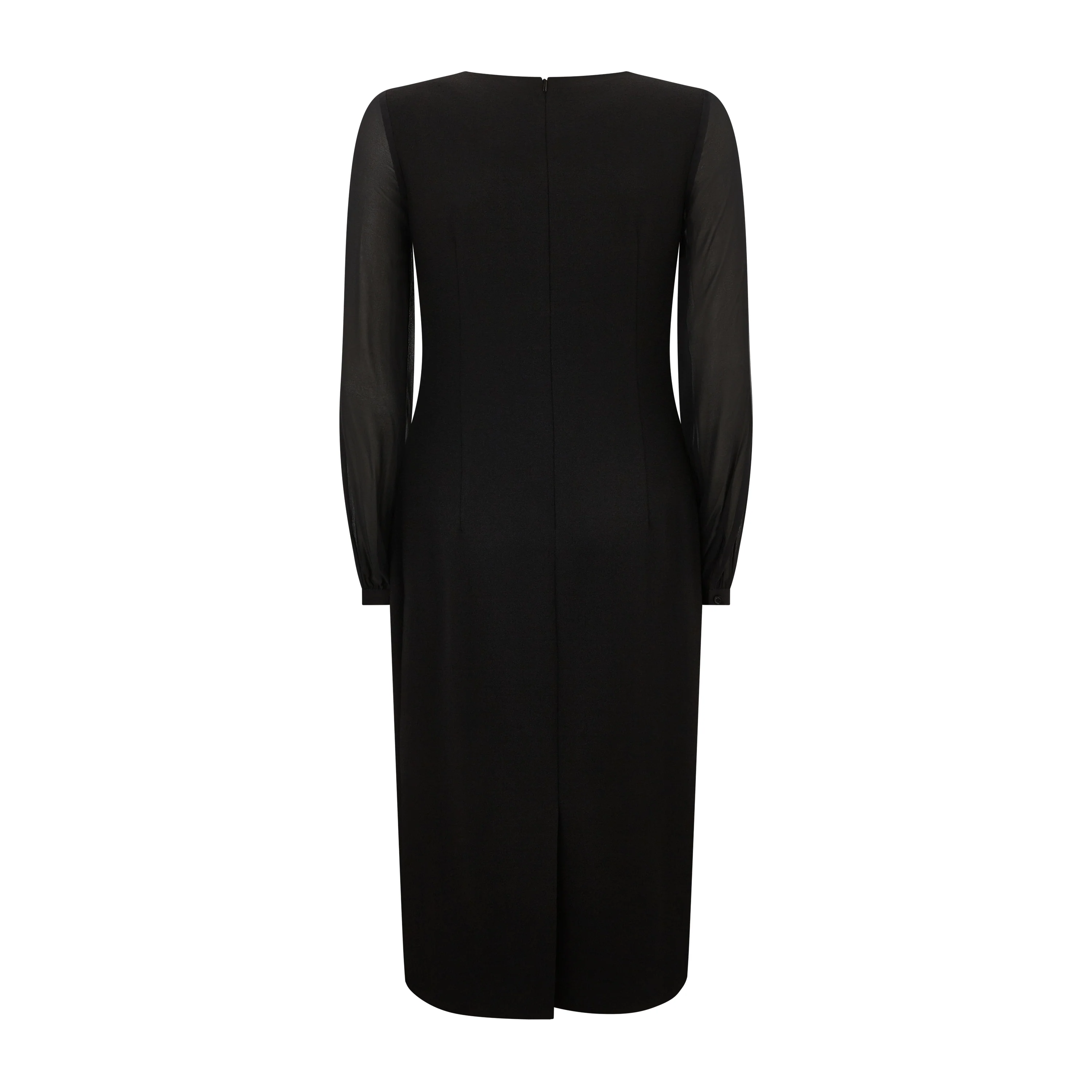 Pixie Silk Sleeve Wool Crepe Dress - Image 2