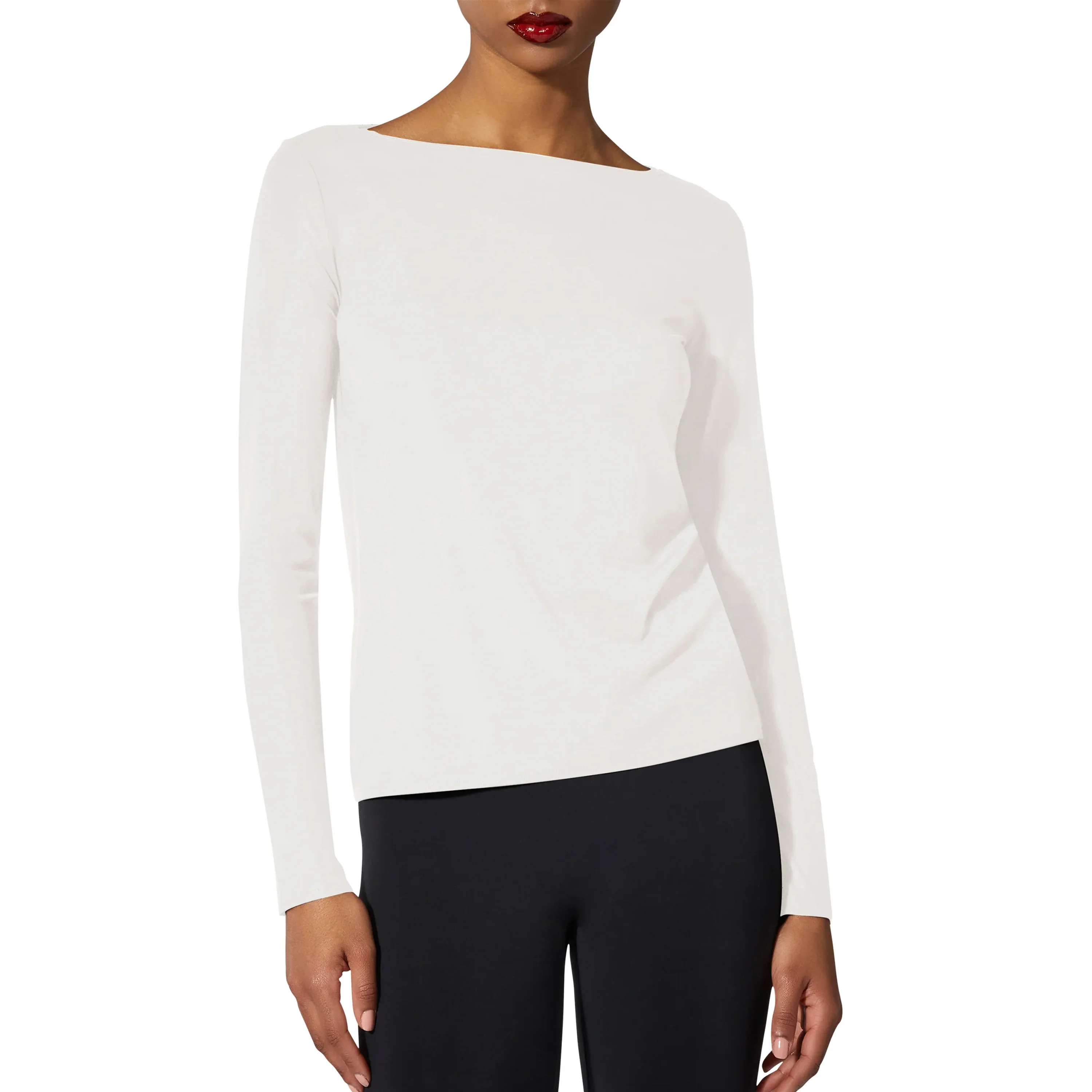Pure Boat Neck Long Sleeve White - Image 2