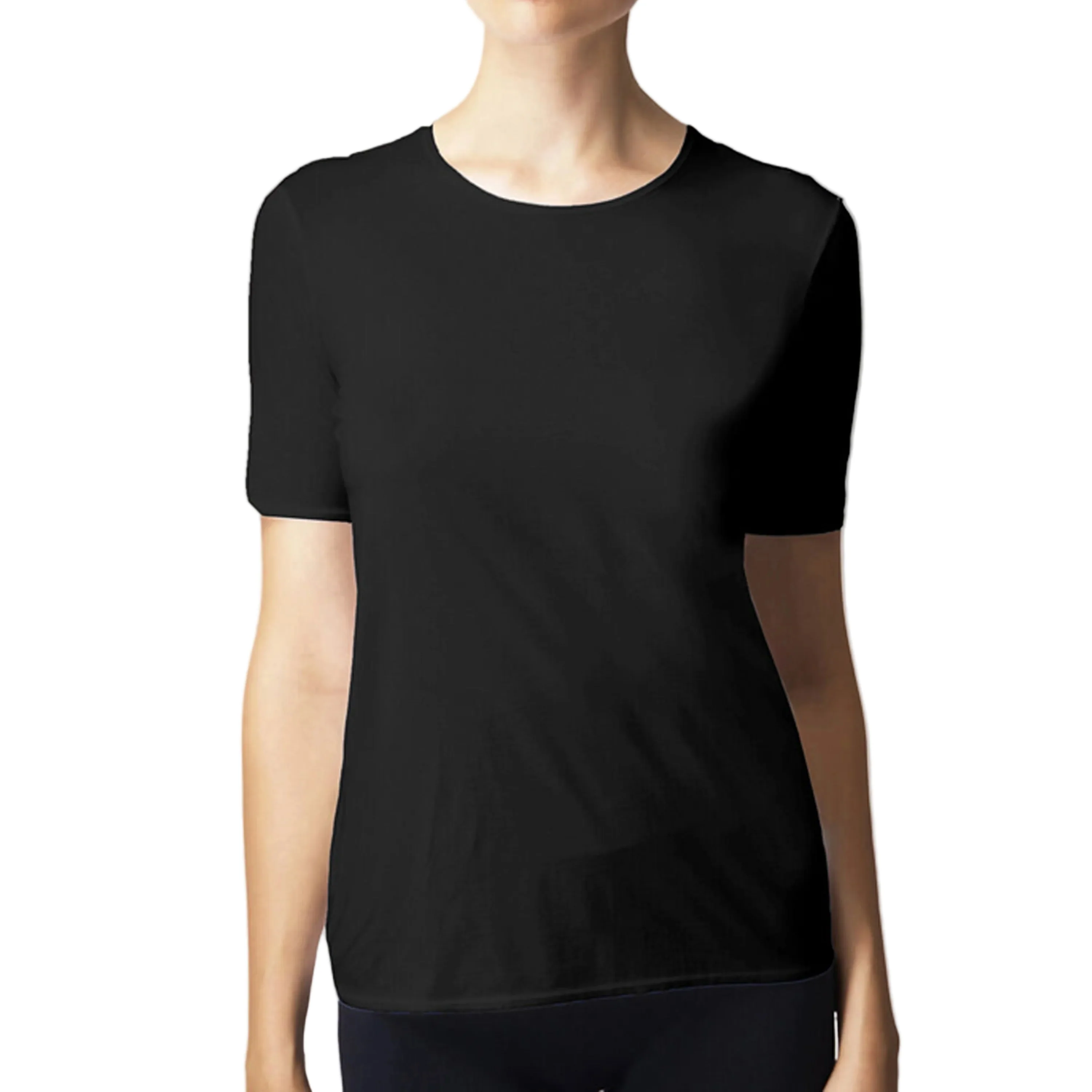Pure Crew Neck Top Black - Image 2