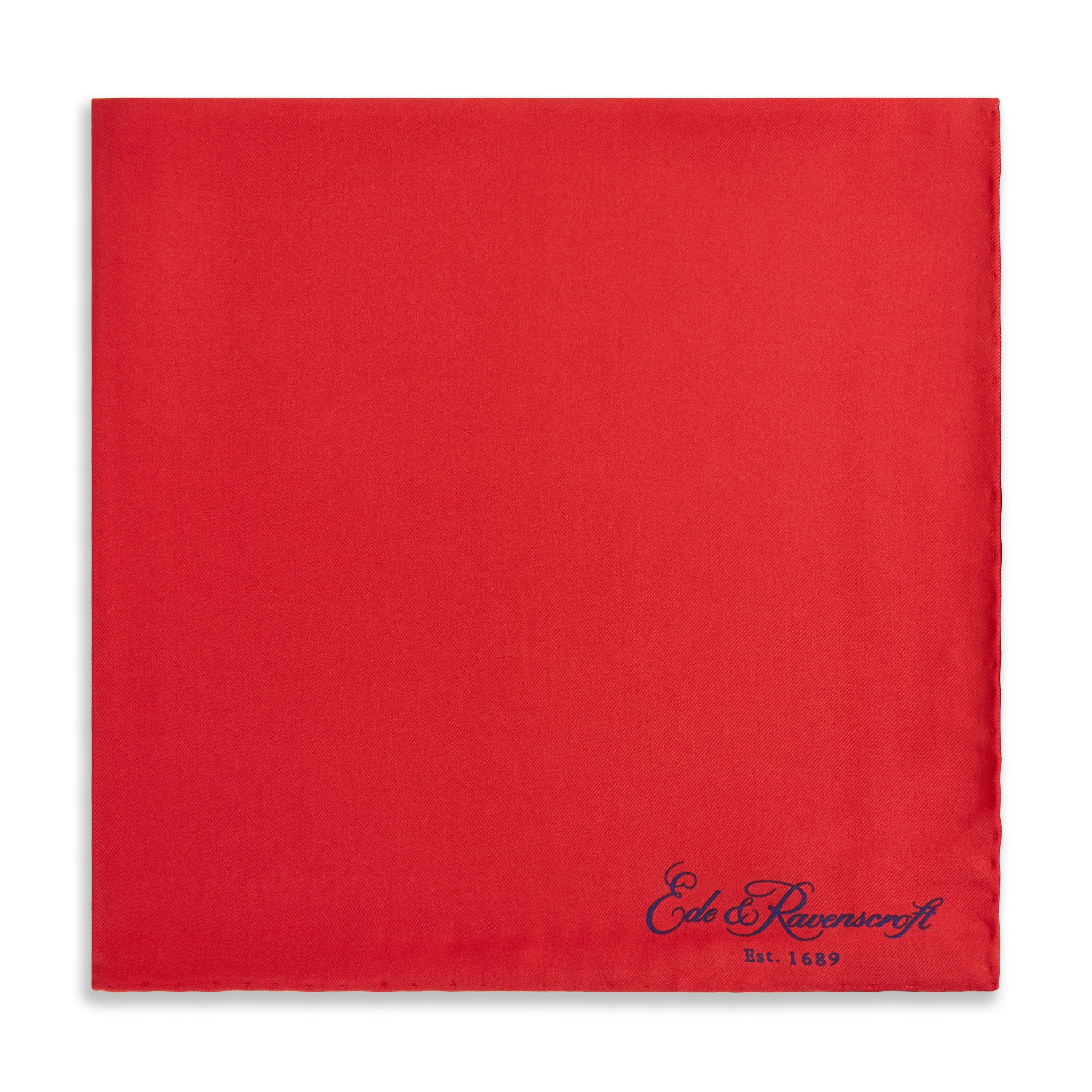 Red Silk Fine Twill Pocket Square