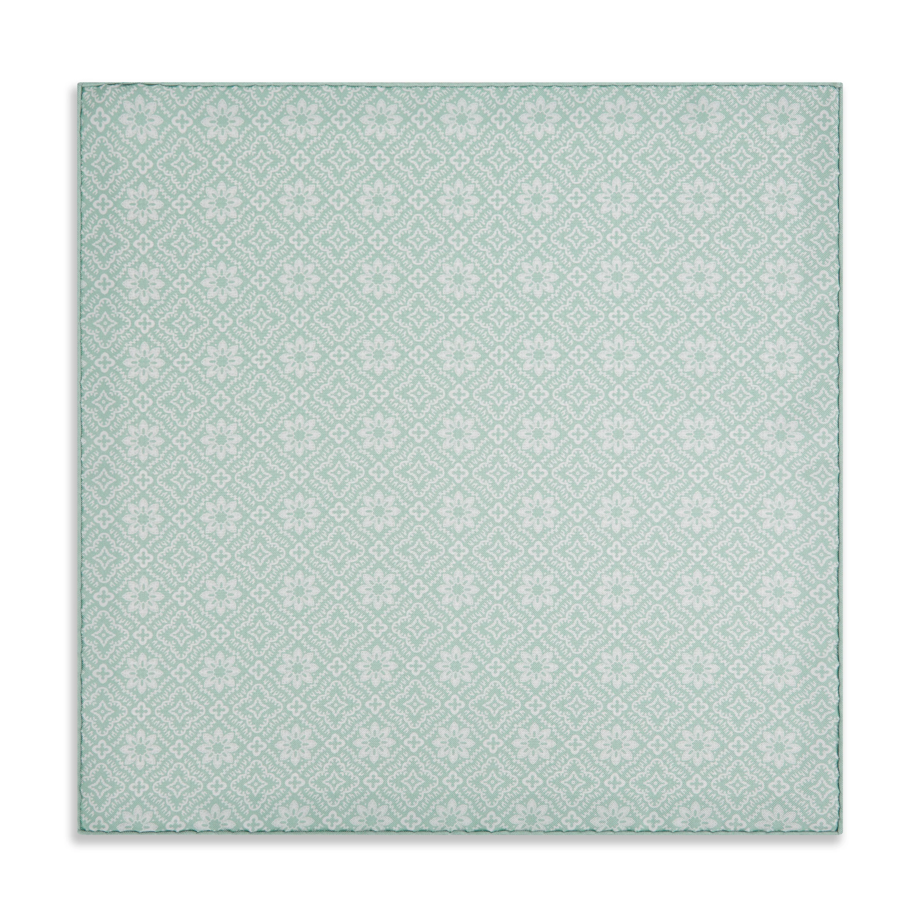 Sage Green Prince of Wales Geometric Double Faced Silk Pocket Square - Image 3
