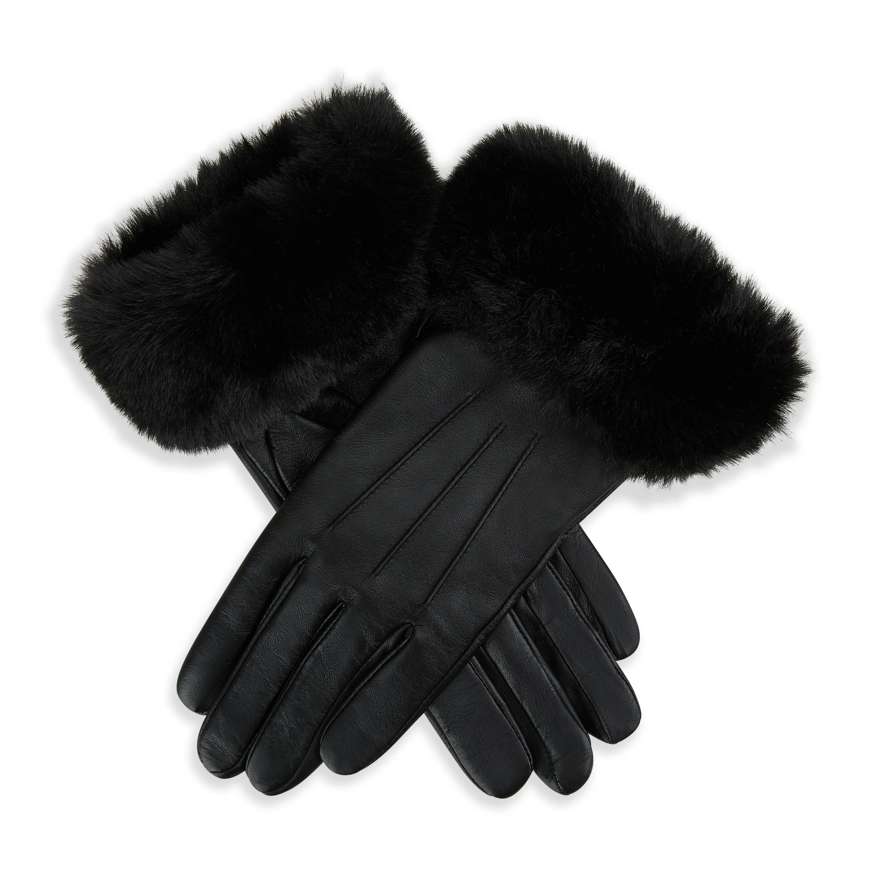 Sarah Faux Fur Cuff Leather Gloves