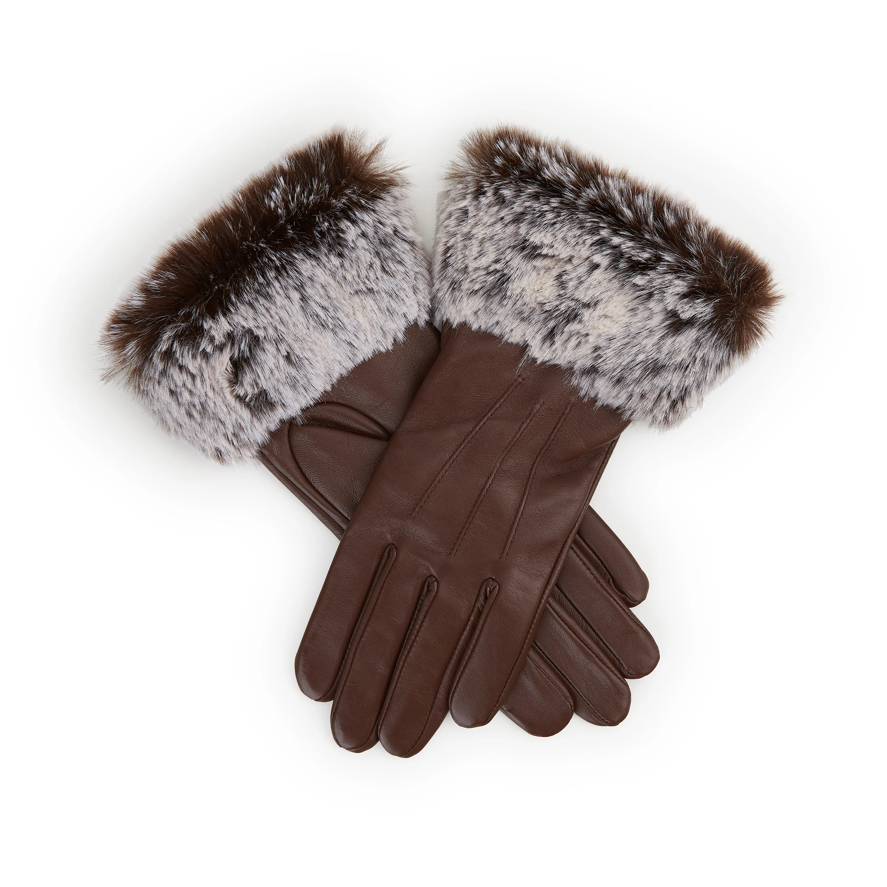 Sarah Faux Fur Cuff Leather Gloves