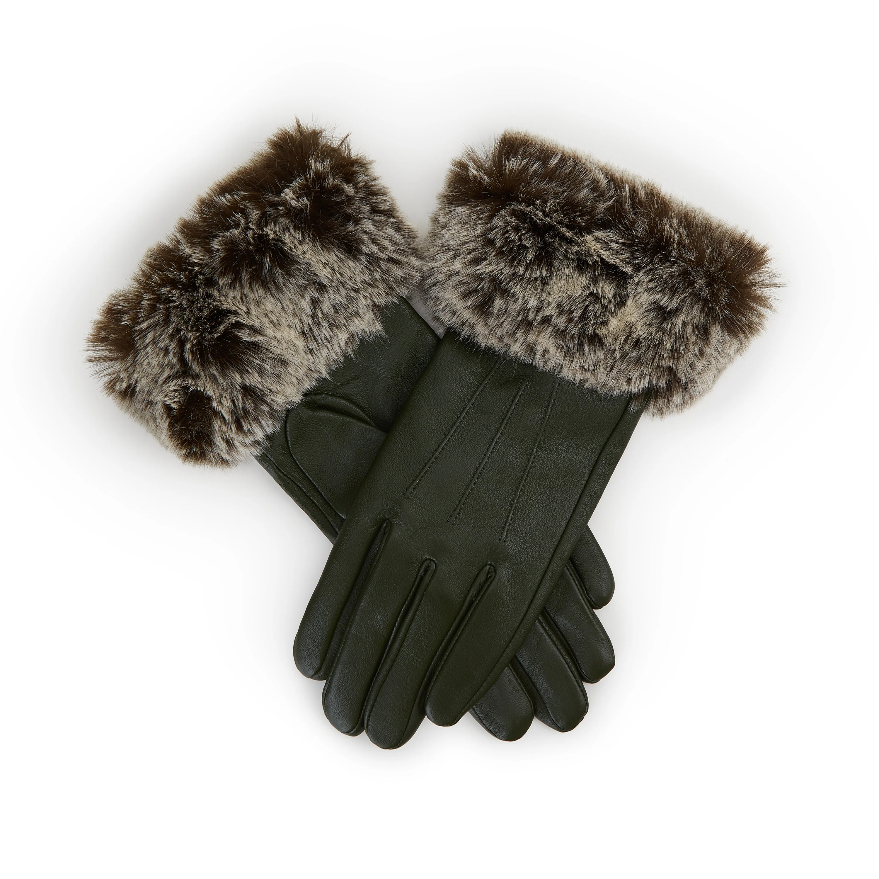 Sarah Faux Fur Cuff Leather Gloves