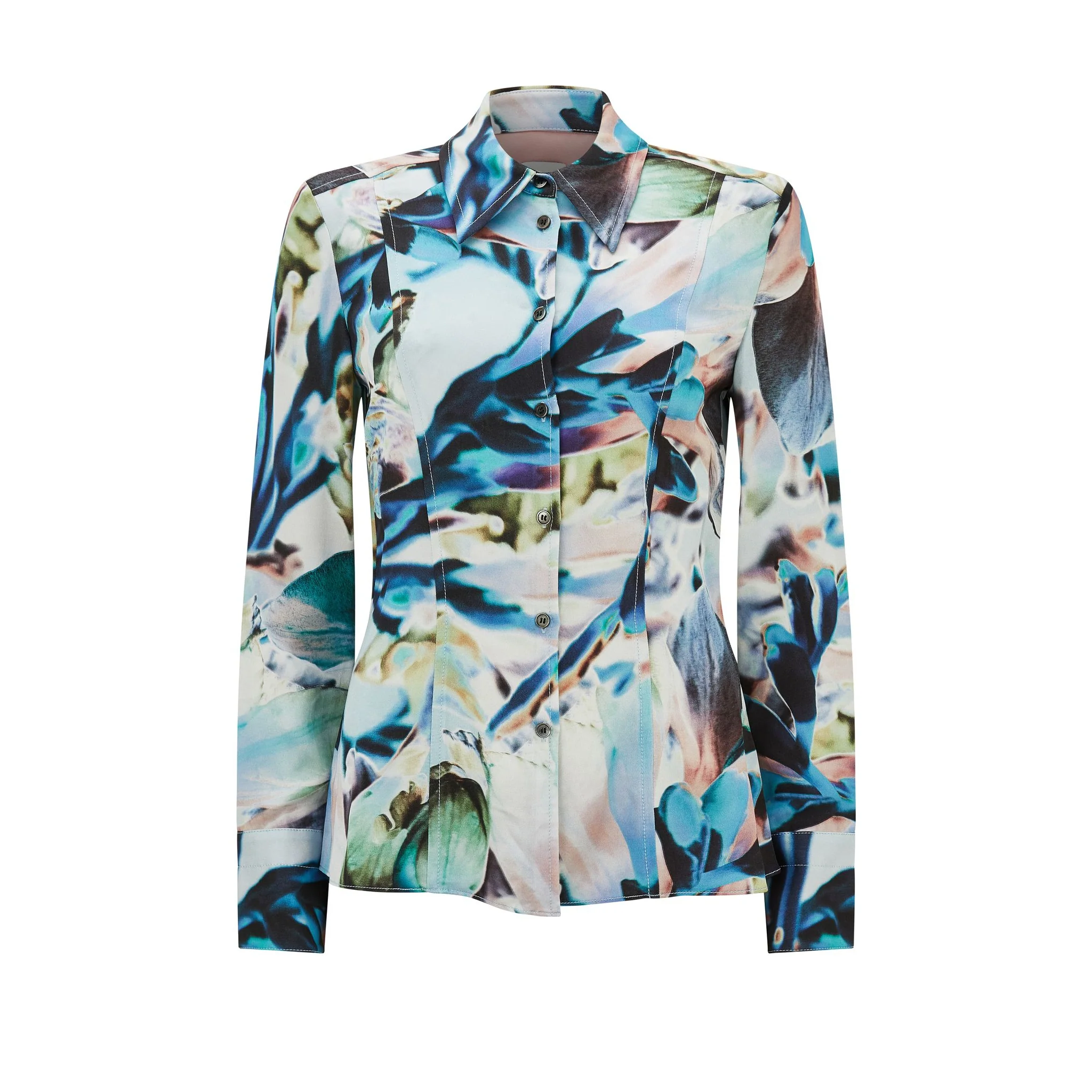 Sateen Floral Print Shirt