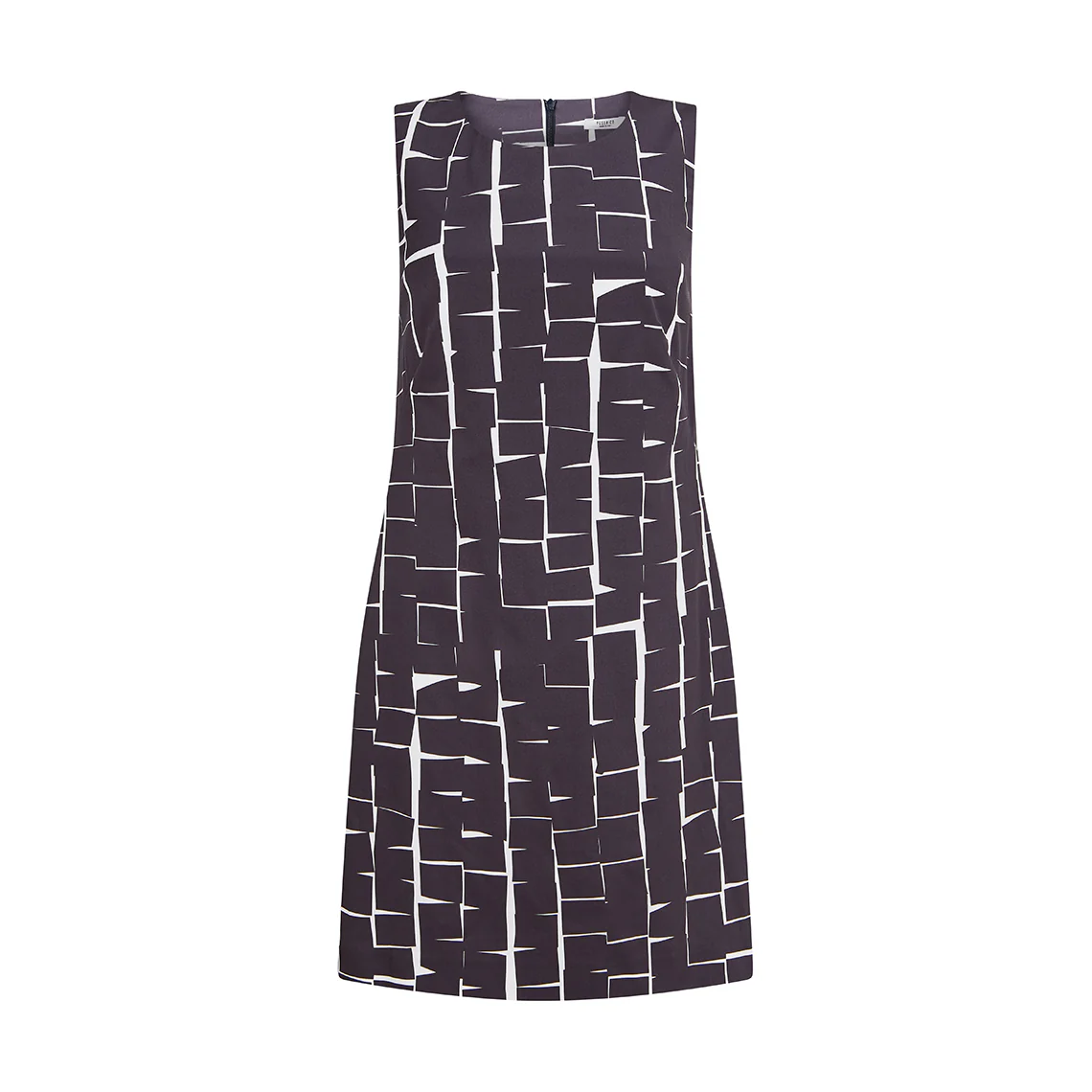 Satin Printed Navy Blue Dress