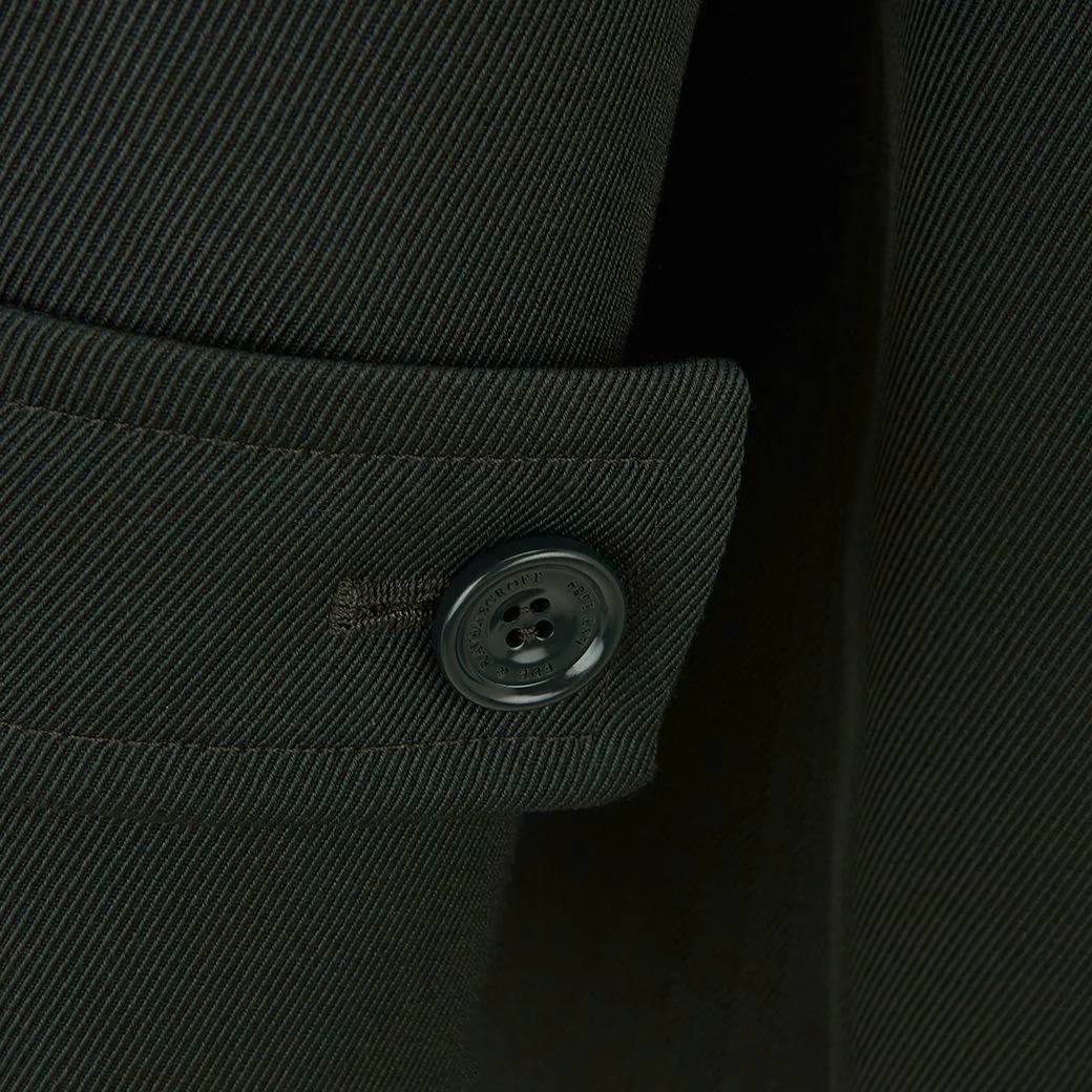 Shelton Green Twill Wool Raincoat - Image 4