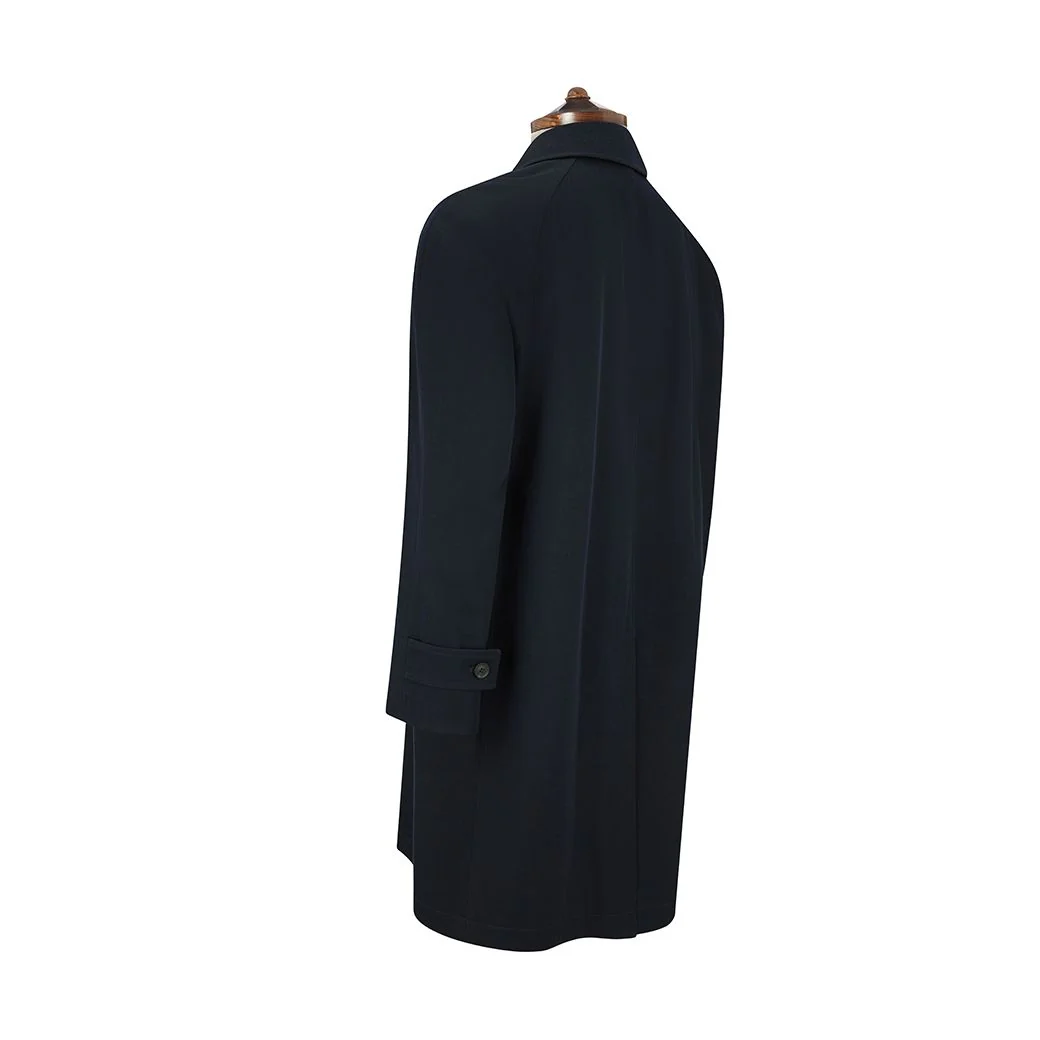 Shelton Navy Twill Wool Raincoat - Image 3