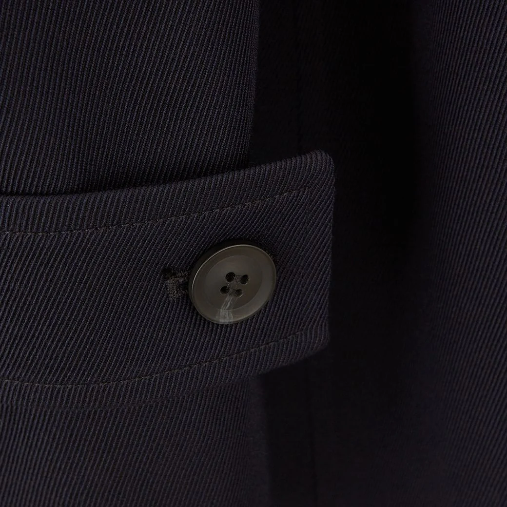 Shelton Navy Twill Wool Raincoat - Image 4