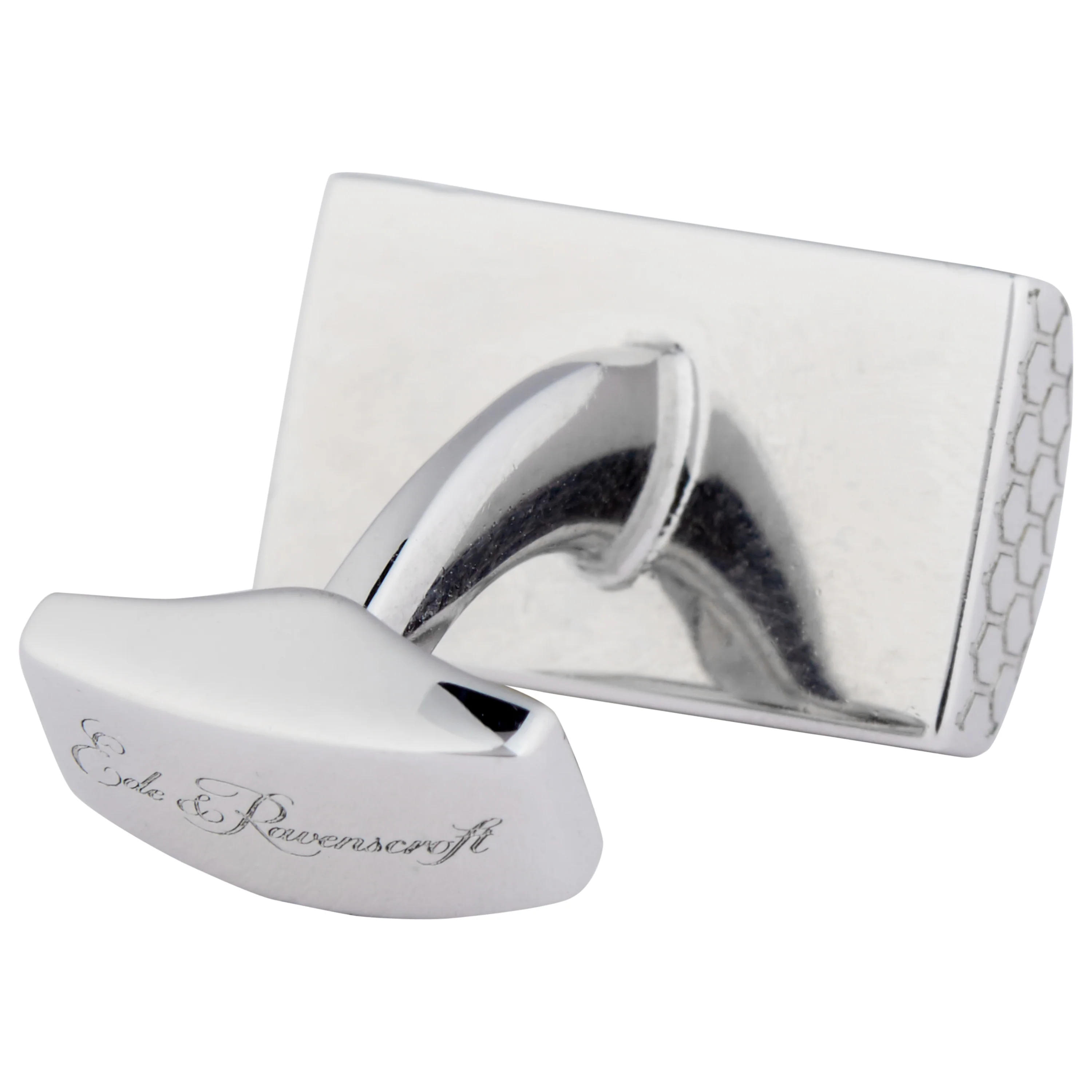 Silver and Mother of Pearl D-Shape Cufflinks - Image 2