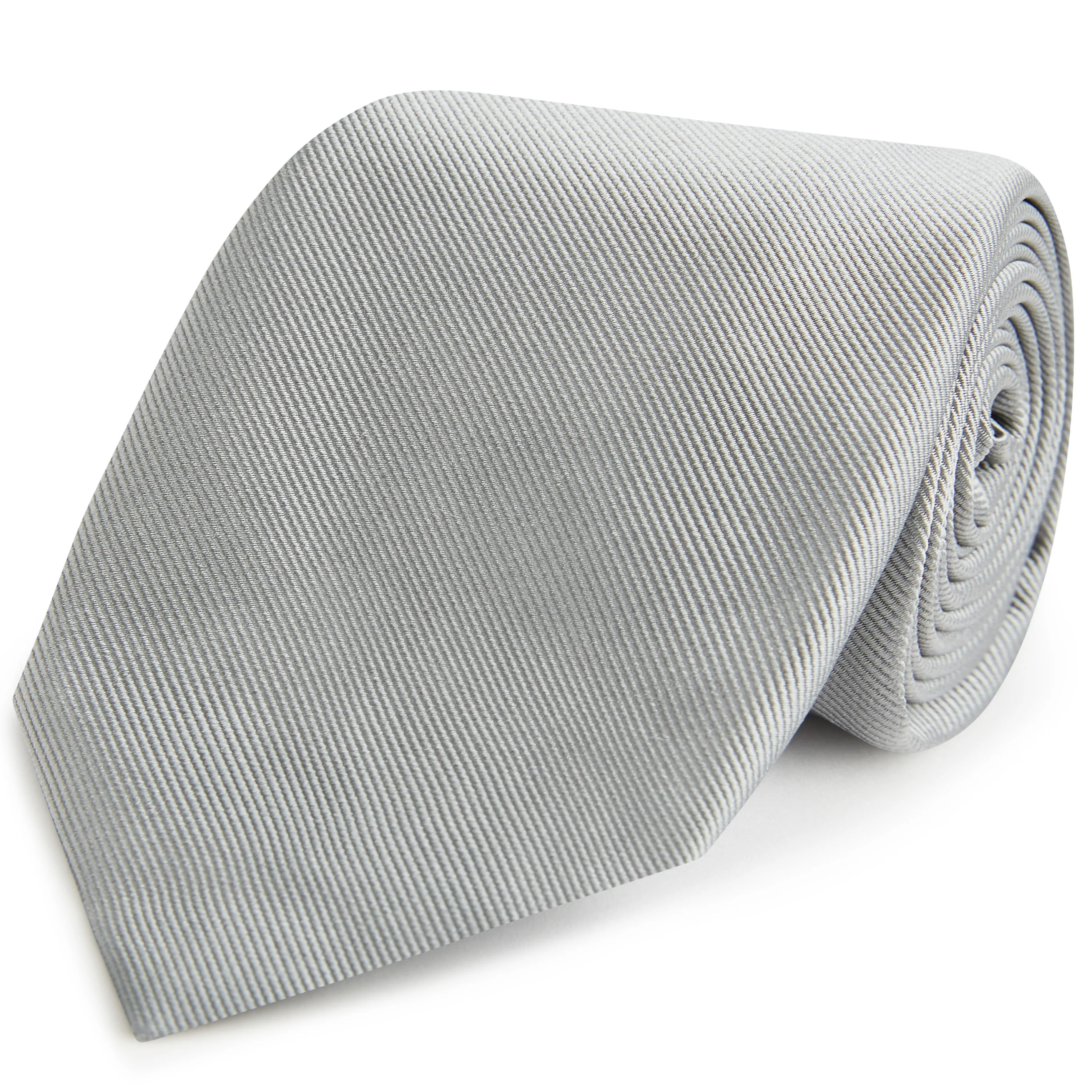 Silver Heavy Twill Woven Silk Tie