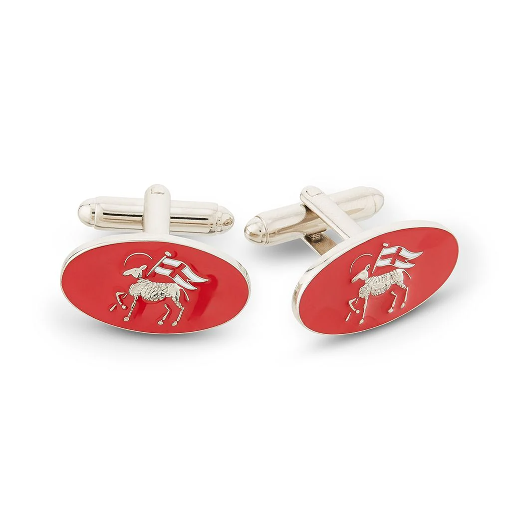 Middle Temple Oval T-Bar Silver Cufflinks