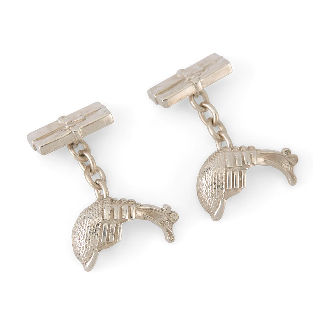 Silver Wig Cufflinks