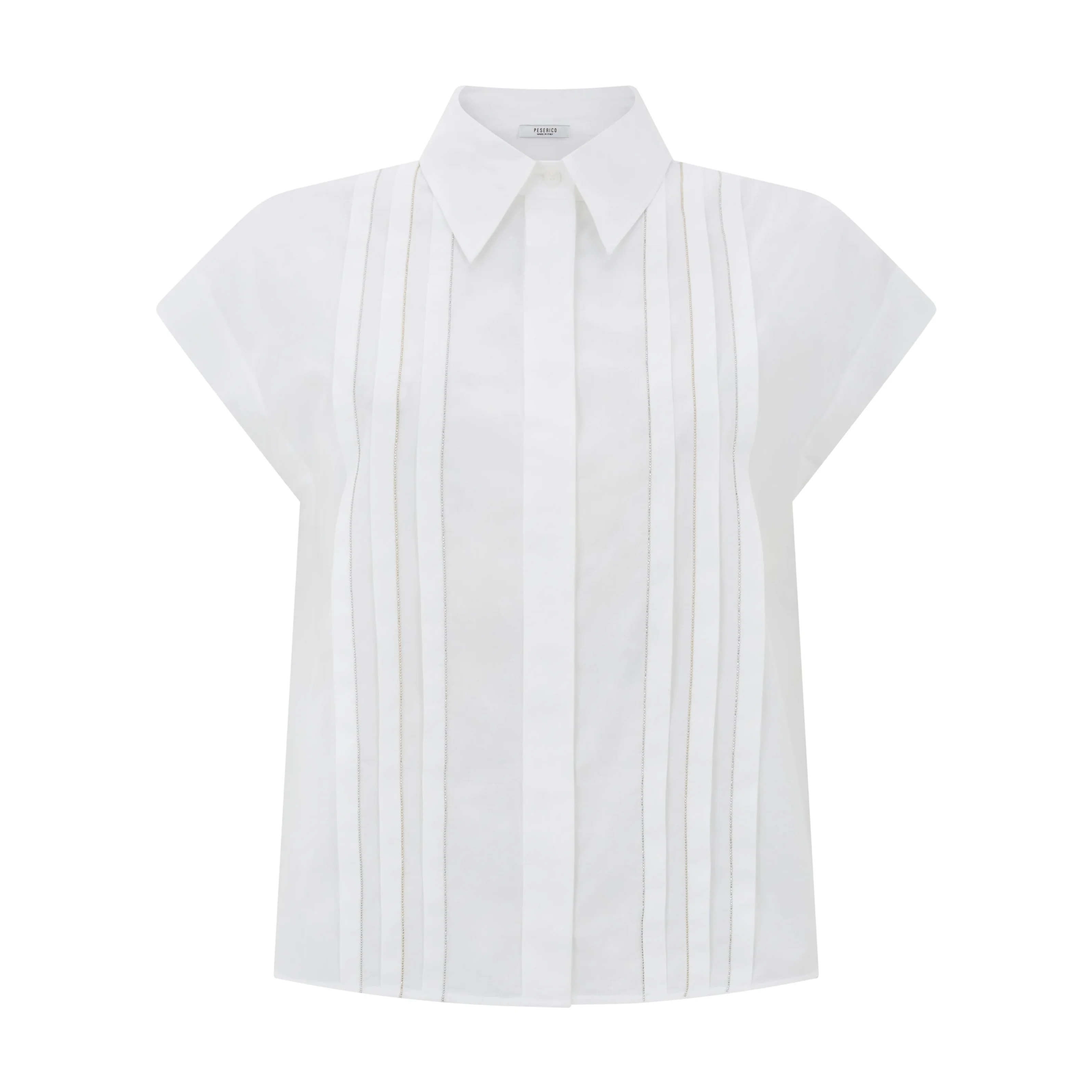 Sleeveless Cotton Pleated Shirt