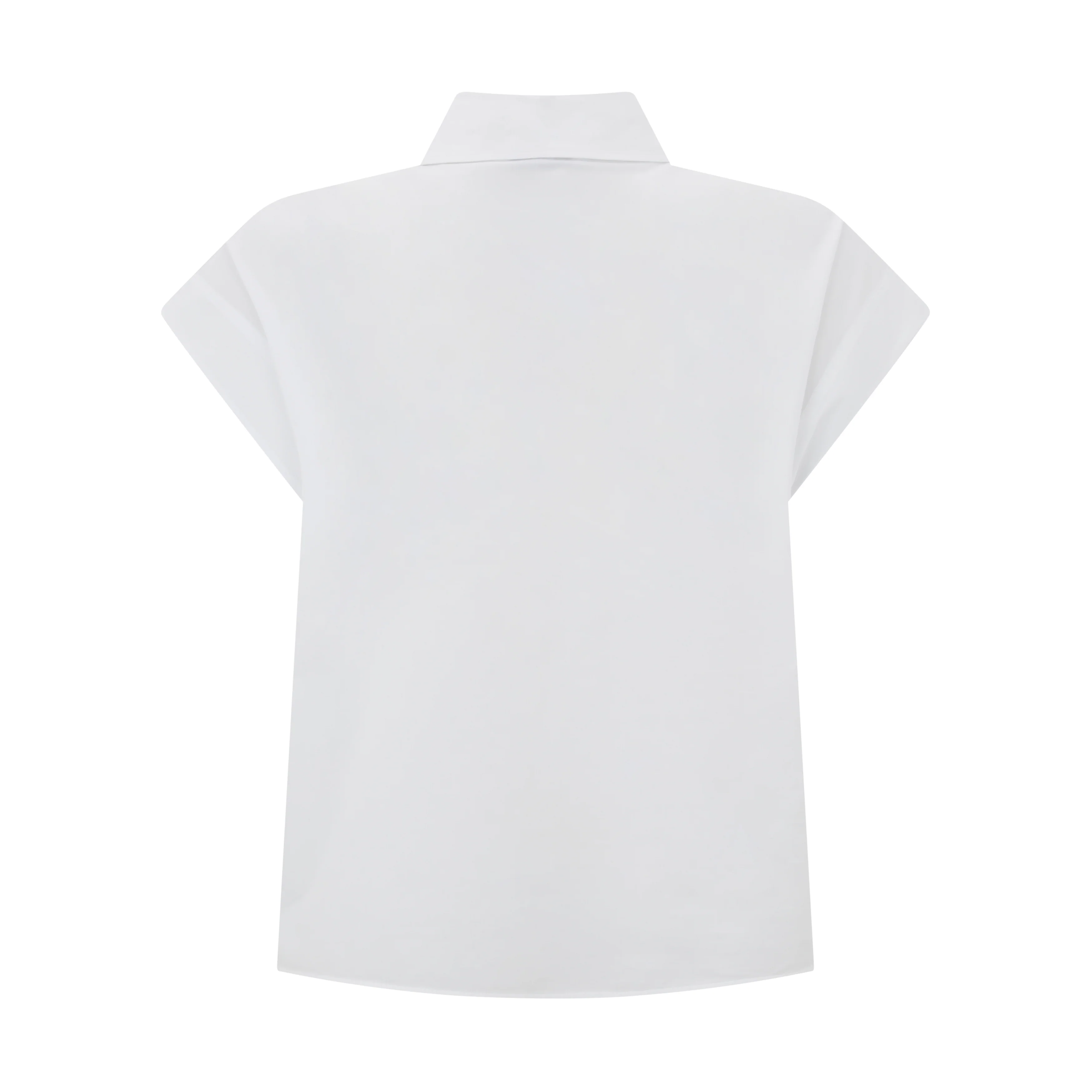 Sleeveless Cotton Pleated Shirt - Image 2
