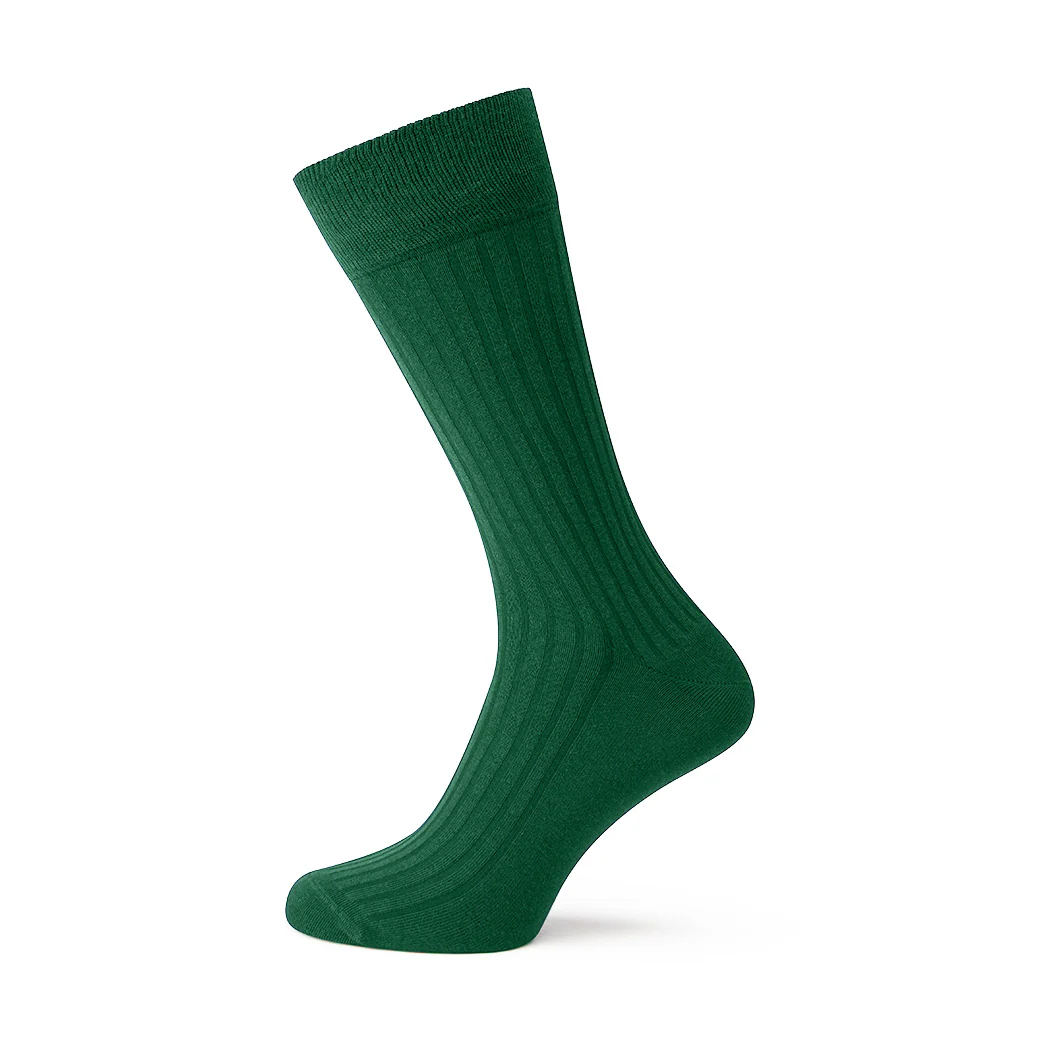 Sontley Dark Green Ribbed Cotton