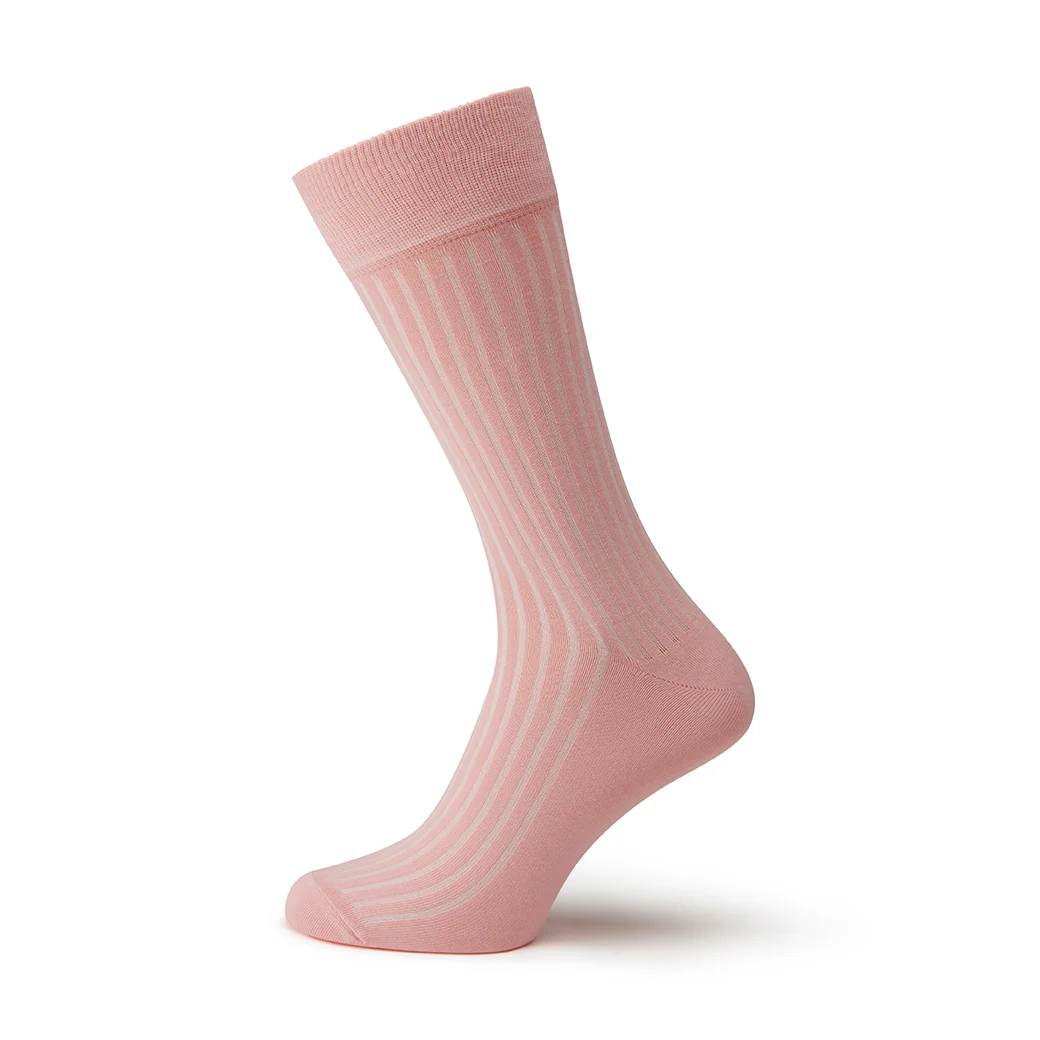 Sontley Pink Ribbed Cotton Sock