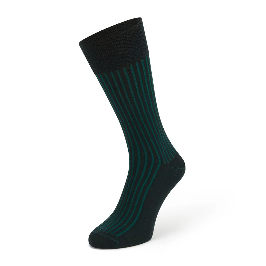 Stockton Dark Green Ribbed Wool Socks