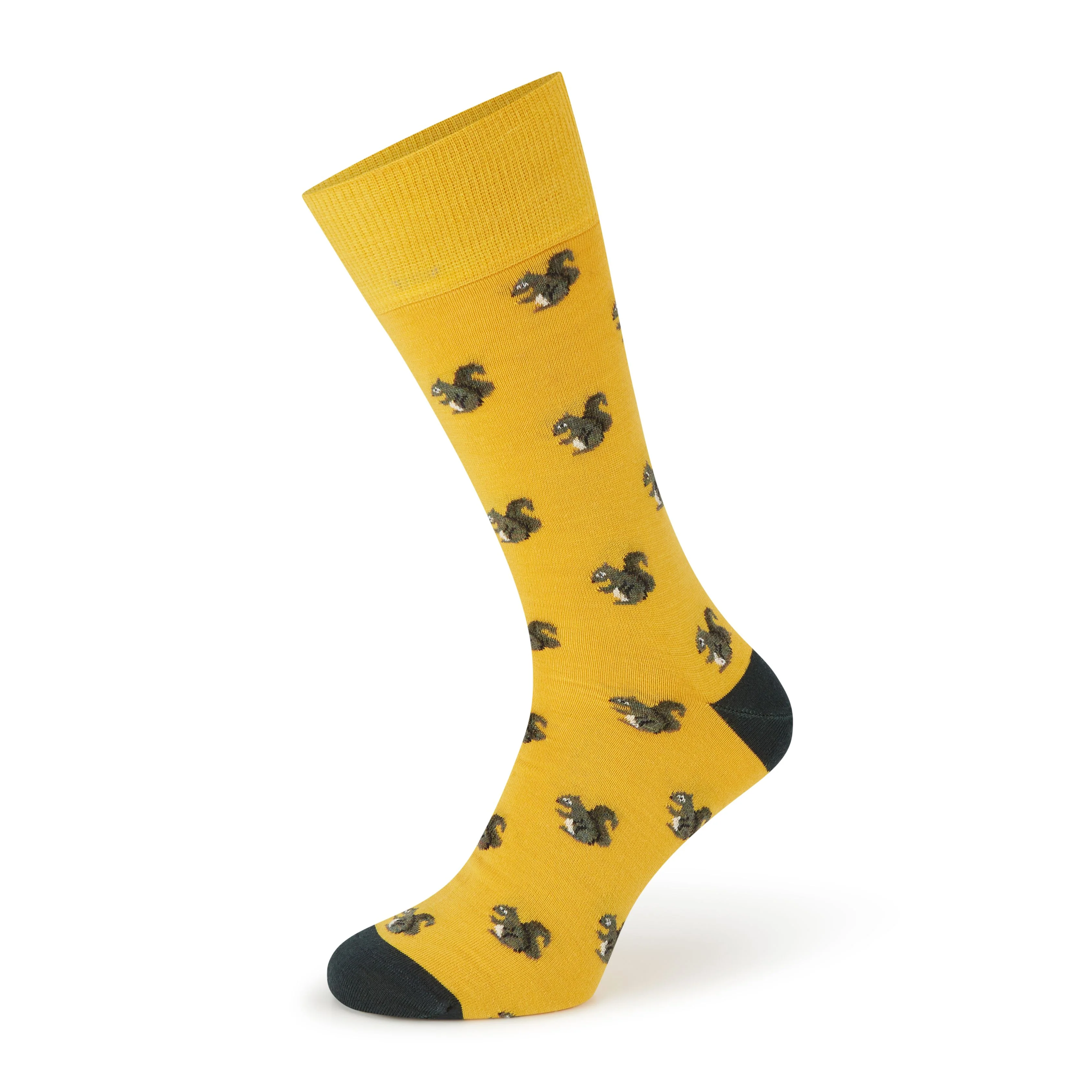 Sutton Ochre and Green Squirrel Wool Socks