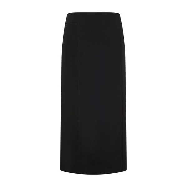 Tailored Cotton Gaberdine Midi Skirt