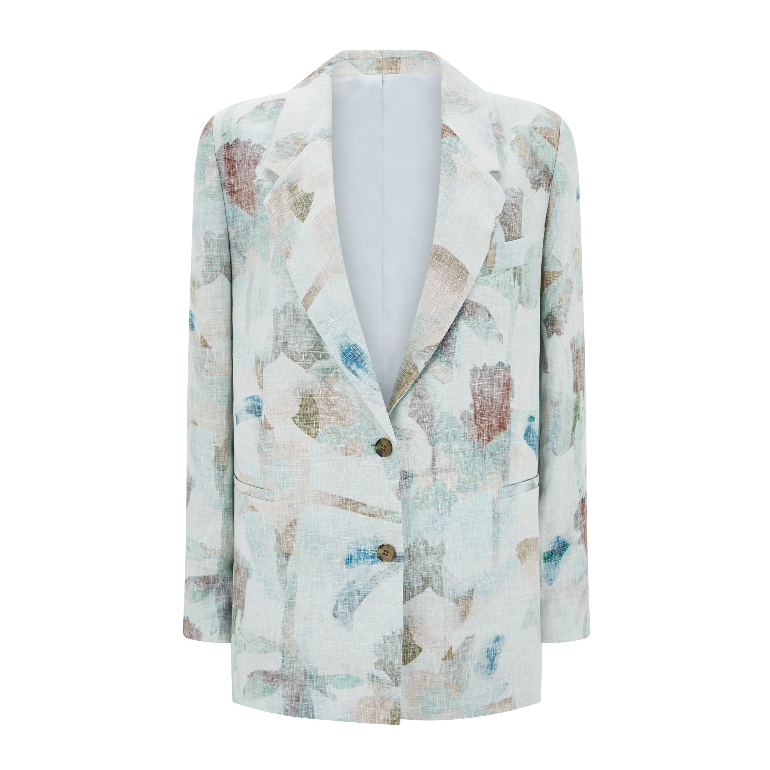 Tailored Floral Linen Jacket