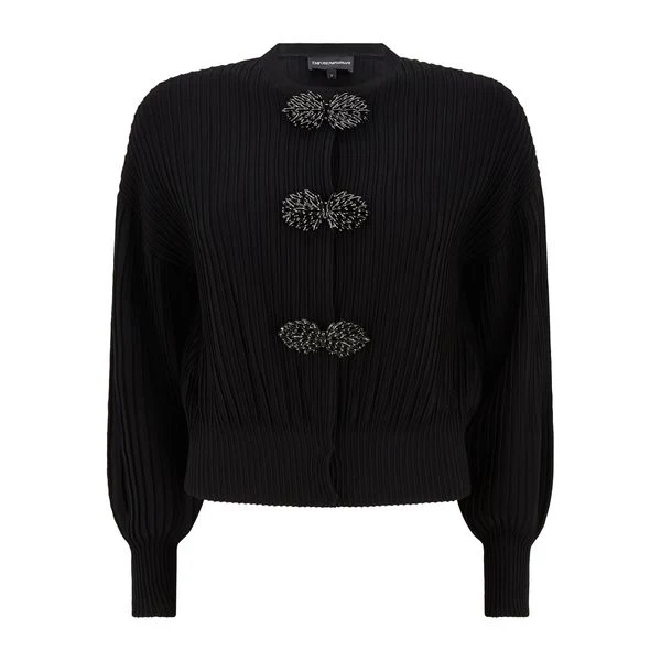 Tailored Ottoman Barre Brooch Cardigan