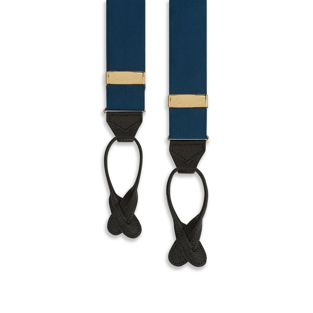Teal Grosgrain Silk Cotton Brace