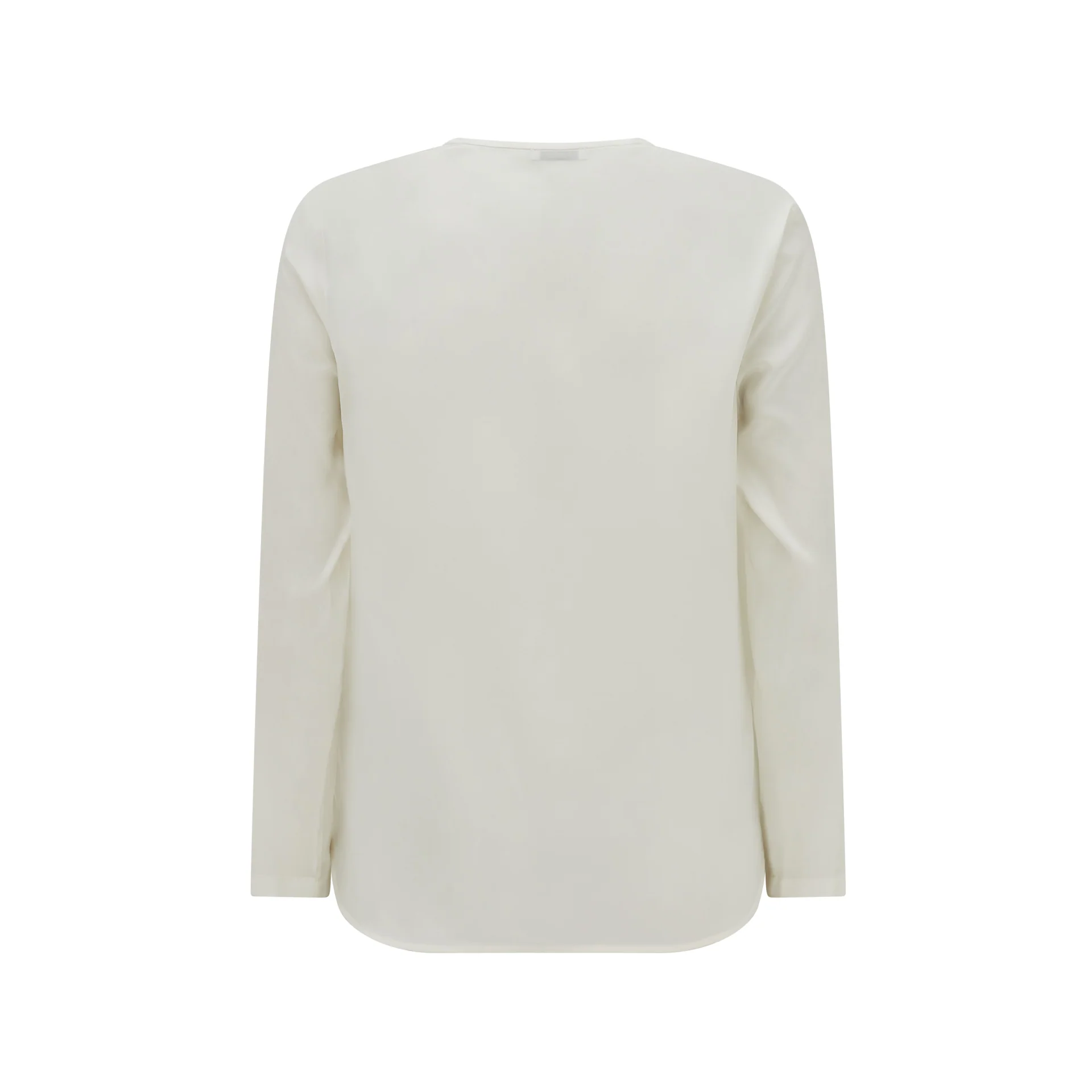 V-Neck White Silk Shirt - Image 2