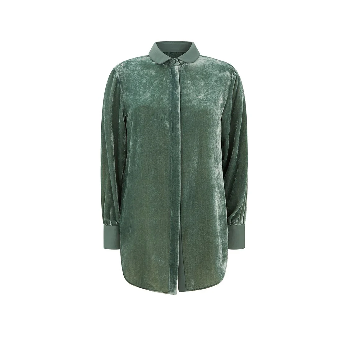 Velvet Small Penny Shirt Green