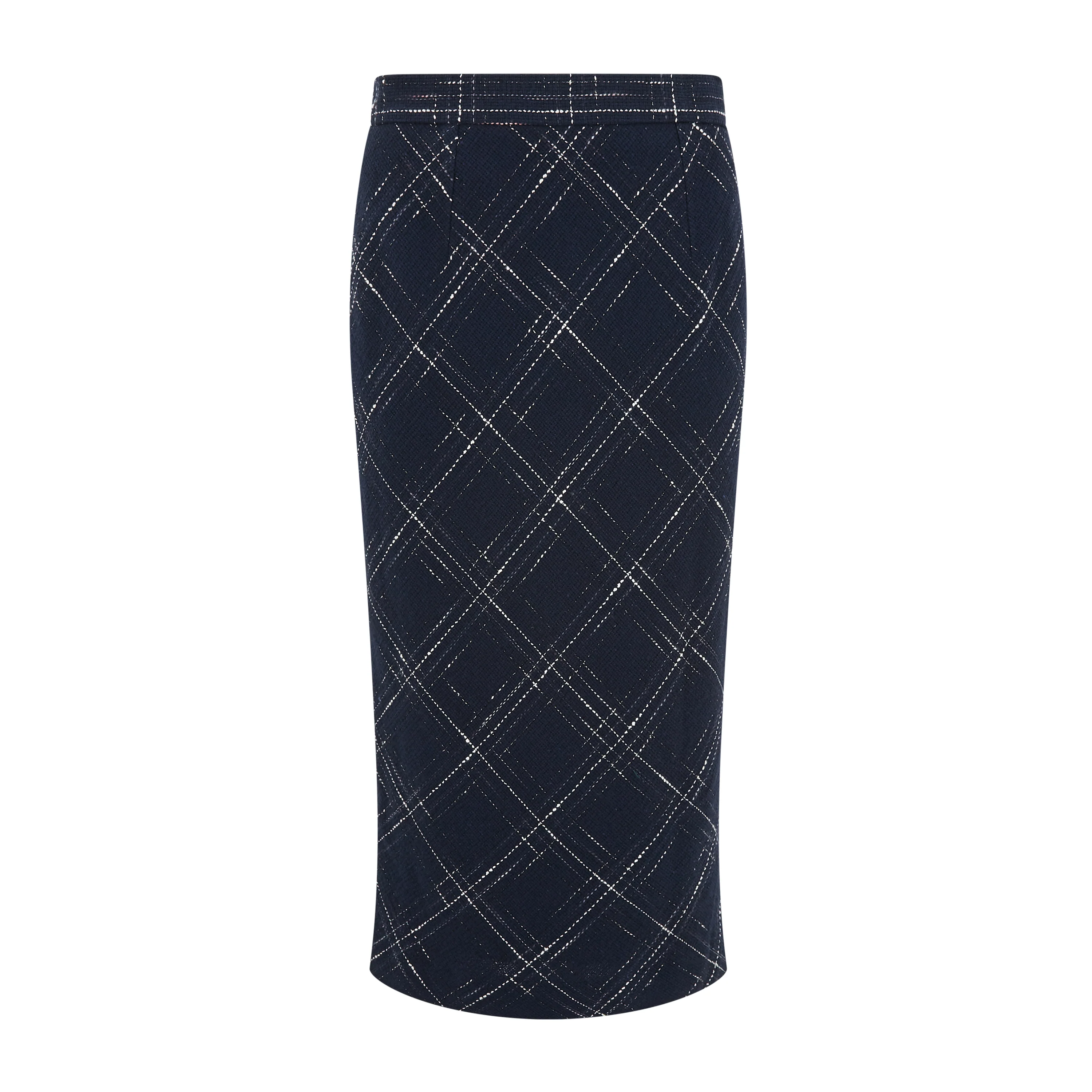 Verne Check Tweed Pencil Skirt
