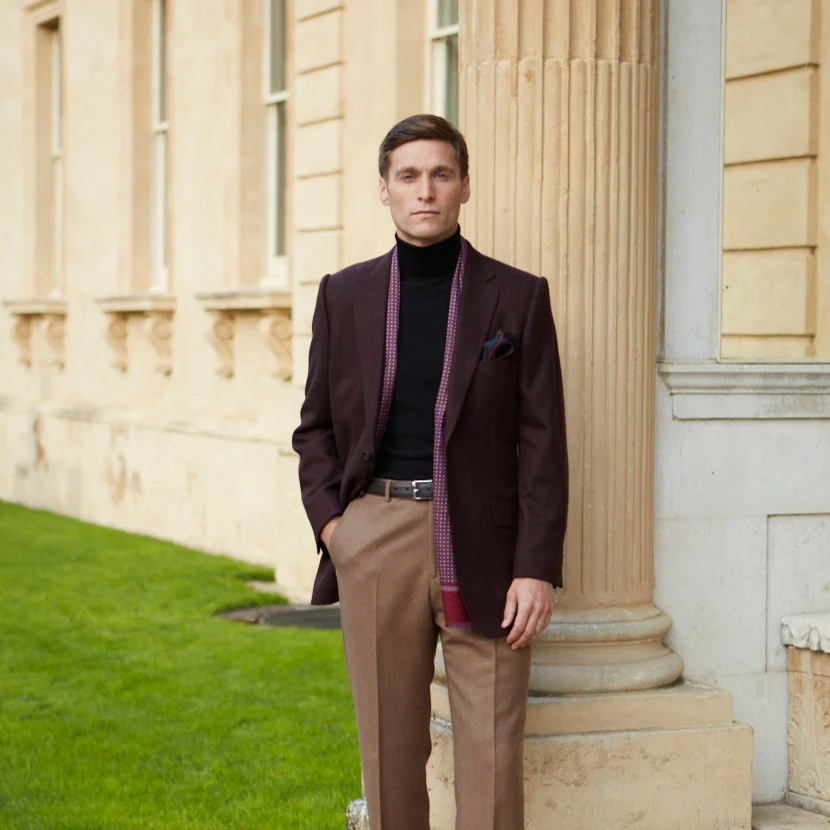 William Burgundy Herringbone Jacket - Image 4