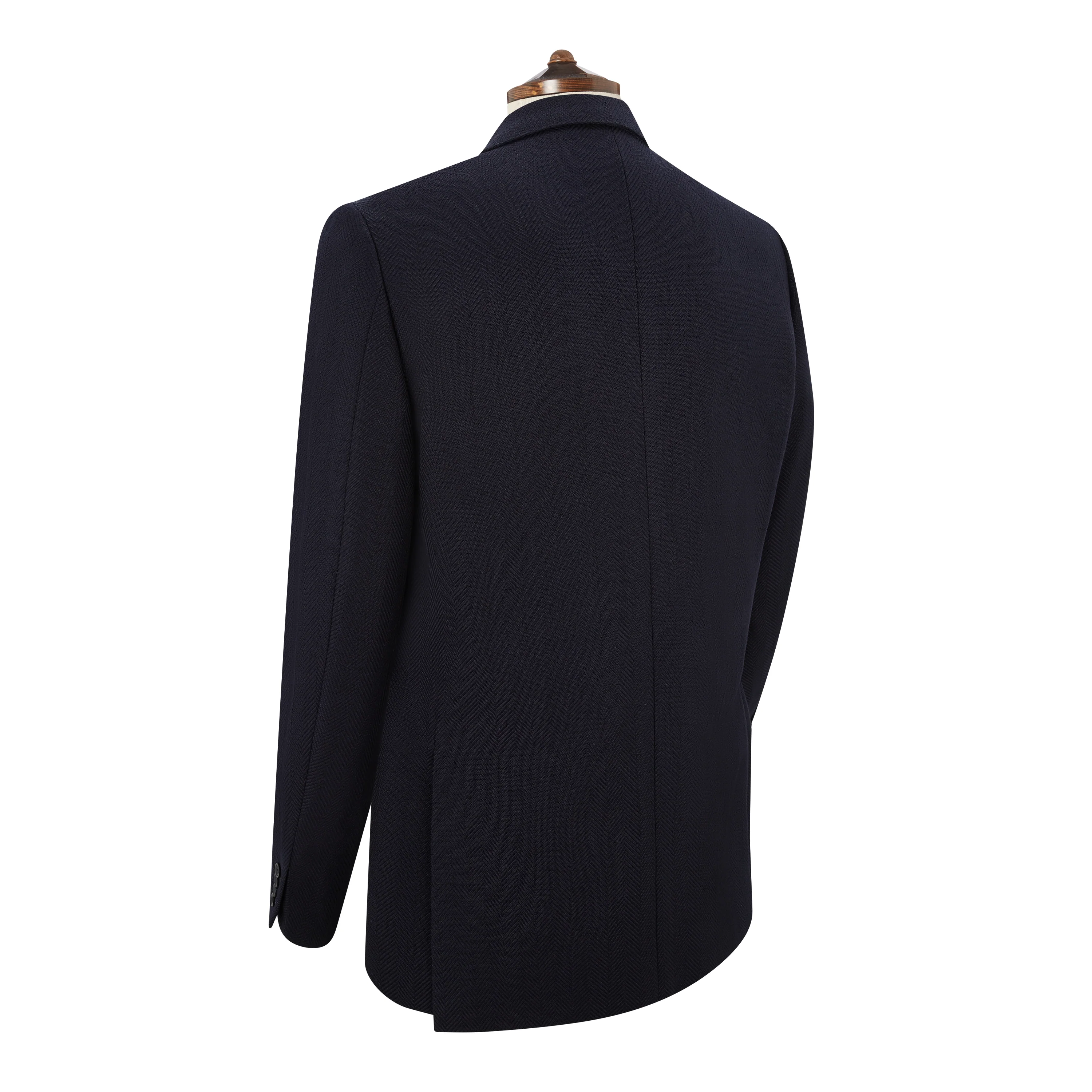 William Navy Wool and Cotton Herringbone Jacket - Image 2