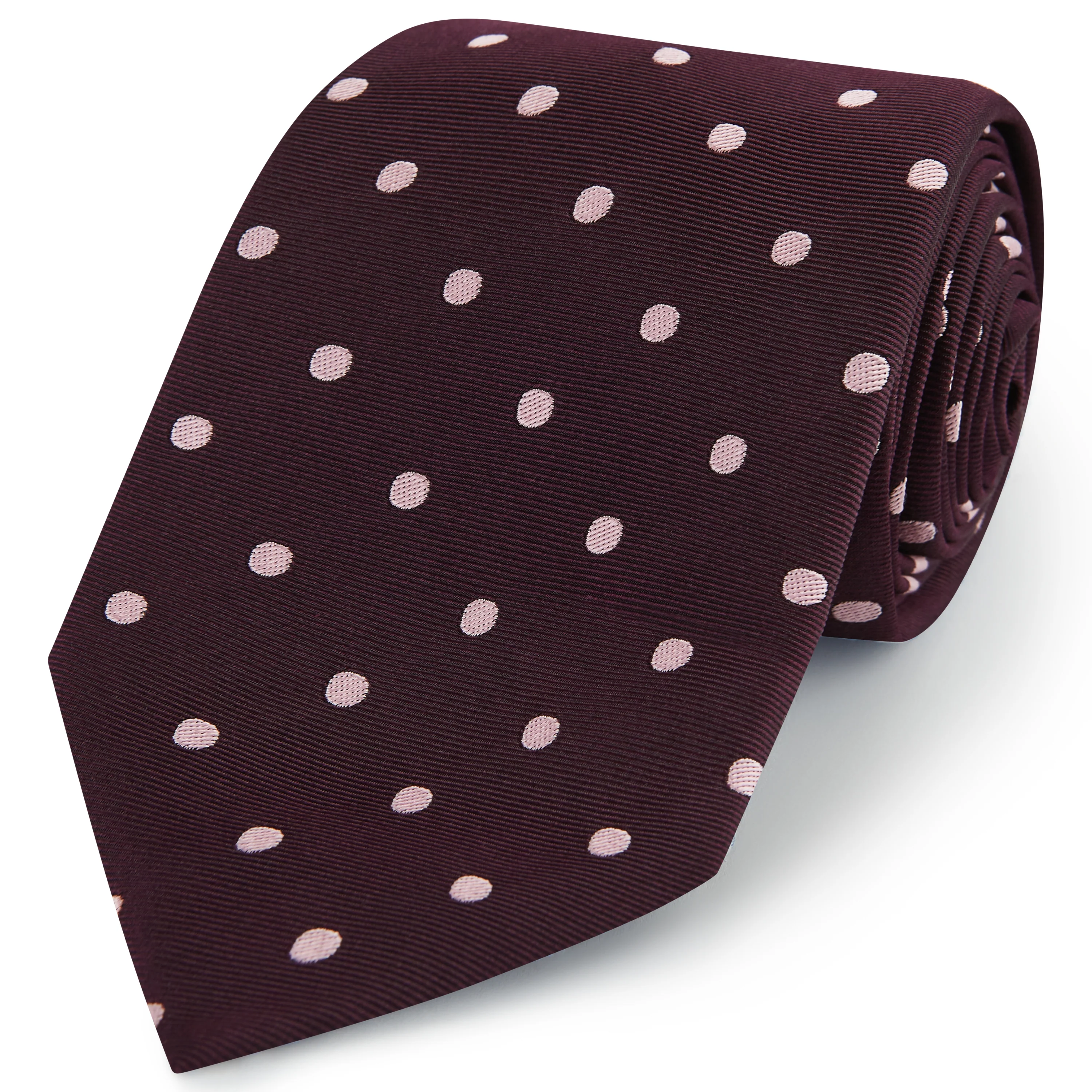 Wine Pink Churchill Spot Woven Silk Tie