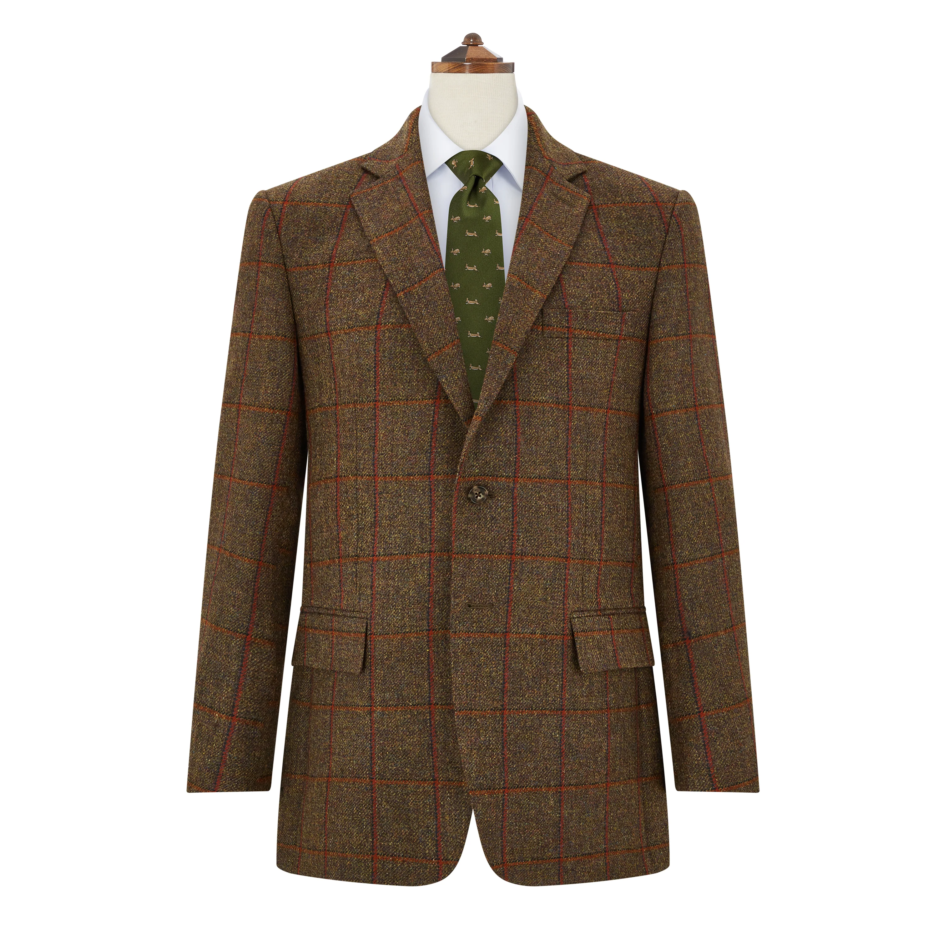 William Green Rust Windowpane Tweed Jacket - Image 4