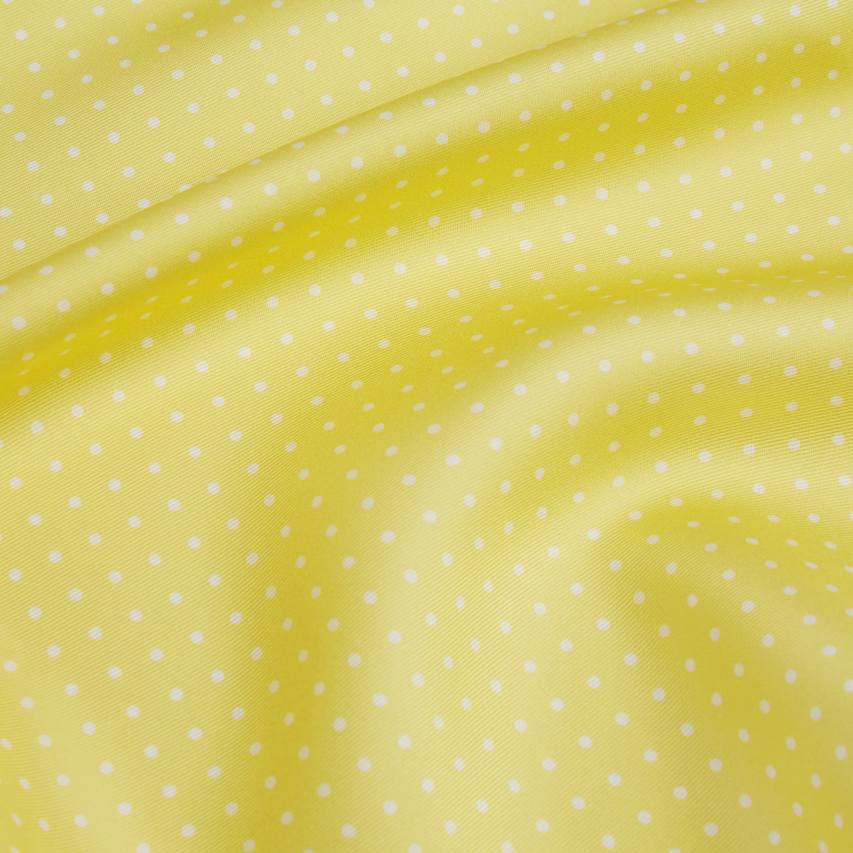 Yellow and White Micro Spot Printed Silk Pocket Square - Image 2