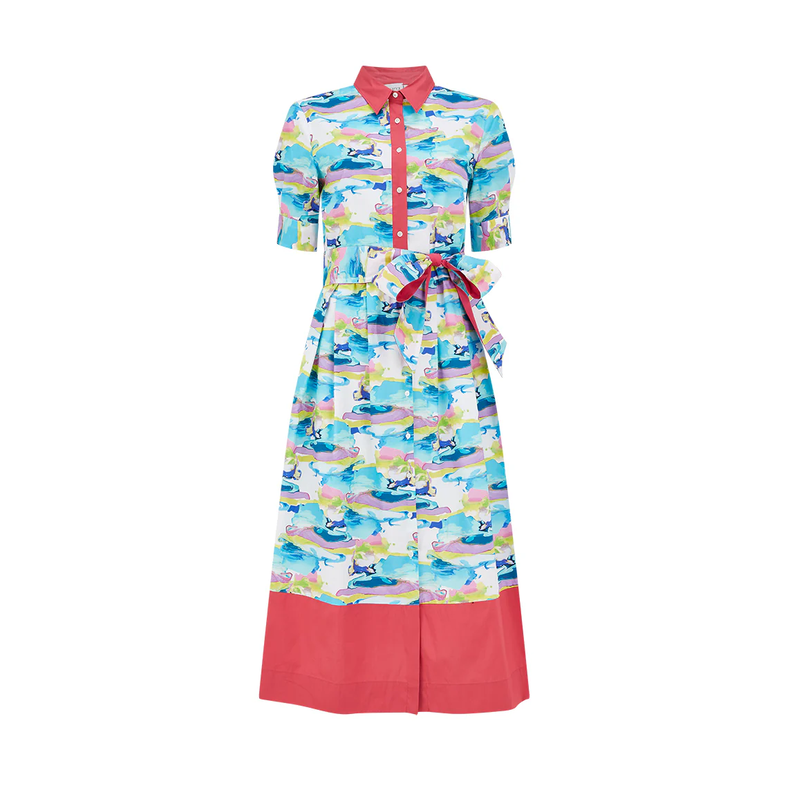 Zallena 3/4 Sleeve Cotton Shirt Dress