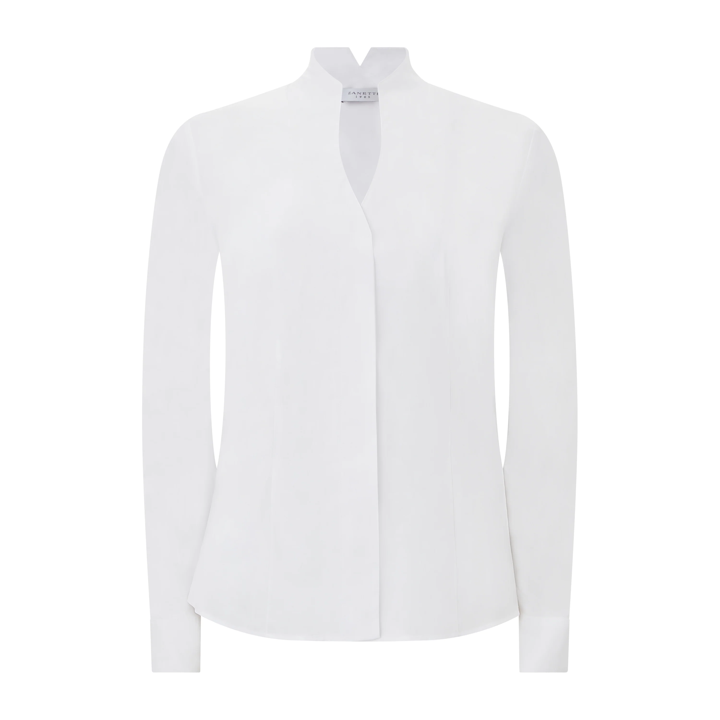 Nehru Stretch Cotton Popline Shirt